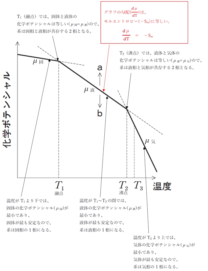 相平衡・相の安定性と化学ポテンシャル 102回問93の1,3